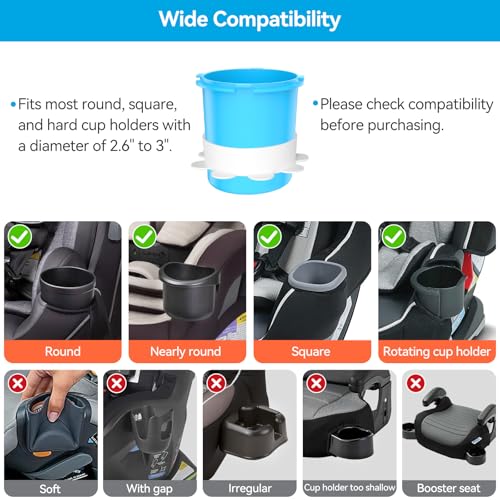 2 Pack Car Seat Cup Holder Snack Tray: Travel Tray for Kids Car Seat Food Tray for Kids Travel, Toddler Carseat Eating Plate Table, Kid Road Trip Table Essentials Accessories, Pink+Light Blue - color: Pink+Light Blue(2Pack)