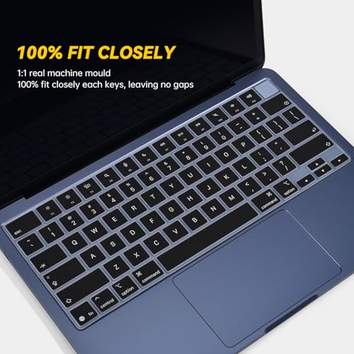 Keyboard Cover Compatible with 2026 MacBook Neo 13-inch Laptop with A18 Pro Chip A3404, 2026 MacBook Neo 13 inch Keyboard Skin Protector - color: Black-English, size: MacBook Neo 13" 2026+