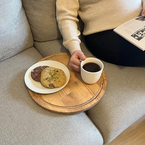 Sofa Tray – Wooden Foldable Sofa Tray Table for Seat Cushion, Perfect for Coffee & Remote Control, Solid Wood Sofa Tray Table, Solid Spruce Couch Table (Cape Town, Medium 14") - color: Cape Town, size: Medium 14"