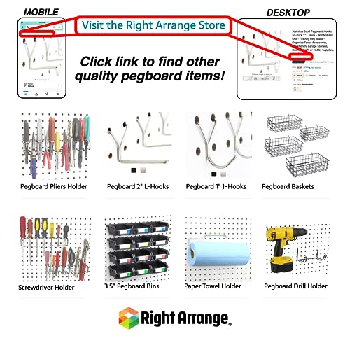 Pegboard Basket Size XL, Black - Hooks to Any Peg Board - Square Style Wire Shelf Baskets - Organize Tools, Workbench, Accessories, Garage Storage - Wall Organizer Attachments - size: X-Large