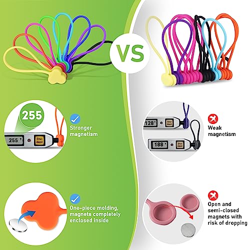 Reusable Magnetic Cable Organizer Twist Ties,24Pcs Cord Management Organizer Travel For Bundling And Organizing Cables Bookmark Fridge Magnet Silicone Cord Winder Magnetic Cable Clips 8 Color