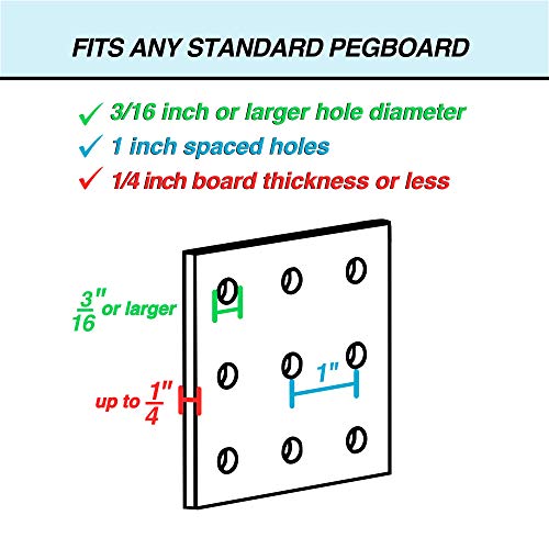 Pegboard Basket Set of 2, Medium + Small Size Basket, Black - Hooks to Any Peg Board - Organize Tools, Workbench, Accessories, Garage Storage - Wall Organizer Attachments - size: c. Sizes S+M Pack