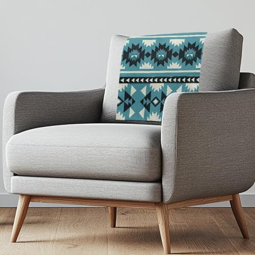 Blue Recliner Headrest Cover Brown Headrest Covers for Recliners Aztec Wrinkle Resistant Recliner Sofa Head Rest Covers Protector for Recliner Leather Sofa Couch 2 Pcs - color: Blue Aztec