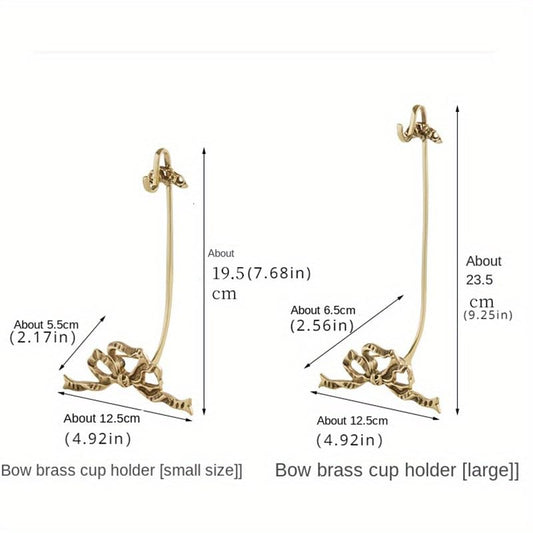 1Pcs Brass Teacup and Saucer Display Stand,Teacup Holder Stand for Display,Antique Coffee Cup Mug Holder for one Cup, Gold. (Small) - size: Small