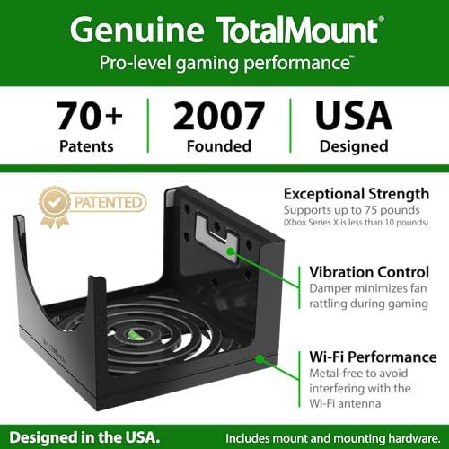 TotalMount – Wall Mount for Xbox Series X – Prevents Your Xbox from Falling by Securing Each Side (Standard Bundle: Wall Mount) - size: Standard Bundle: Wall Mount
