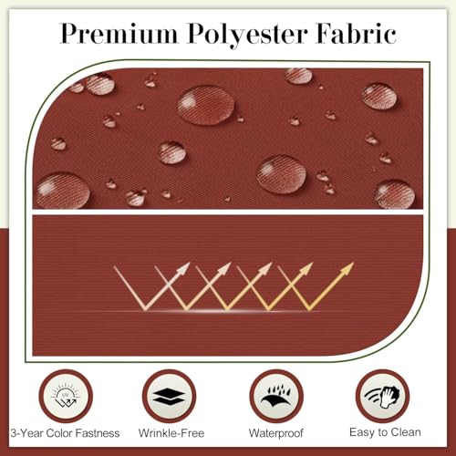 Cozyide Outdoor Chair Cushions, Waterproof Patio Seat Cushions with Adjustable Straps, Square Corner Patio Chair Cushions for Garden, Brick Red, 18.5x16x3 Inch (Pack of 4) - color: Brick Red, size: 18.5x16x3 Inch (Pack of 4)