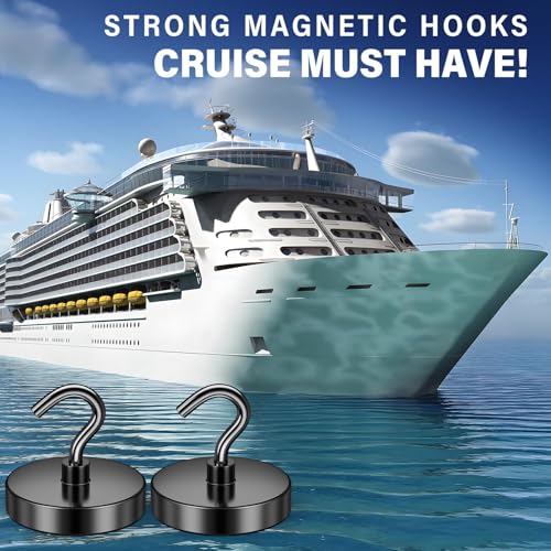 FINDMAG Black Magnetic Hooks for Classroom, 150lbs Magnetic Hooks for Hanging, Cruise Ship Magnets, Strong Magnets Heavy Duty, Locker Decorations, Fridge Decor, Office Supplies, 10 Pack - color: Black, size: 1.42 inches