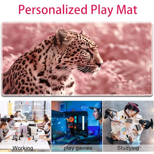 MTG Playmat, Smooth Surface Game Play Pad MTG TCG 24 x 14 inch with Storage Bag, Non-Slip Mouse Pad Card Fighting Game, Pink Panther - color: Pink Panther