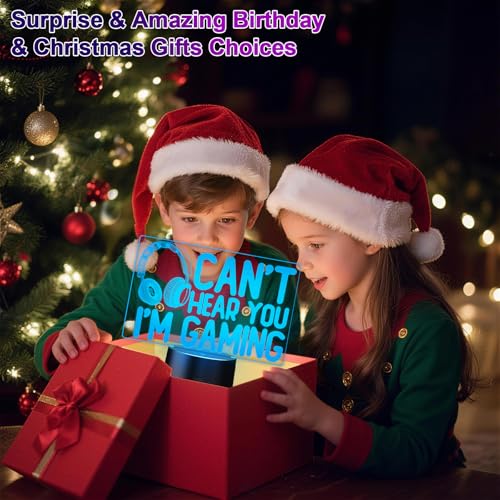 3D Illusion Night Light, Dual Control (Remote + Touch) 16 Colors, USB/Battery Powered, Gaming Equipment LED Lamp, Ideal Gift for Men Gamers Teenagers and Kids