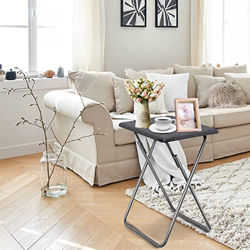 Garden 4 you Folding TV Tray Table TV Dinner Trays Tables for Eating,Stable Tv Trays Table 25In, Folding Tray Side Table, Foldable Snack Tables for Bed & Sofa, 15 x 18.9 x 26 in (Grey,2PC) - color: Grey, size: 2pcs