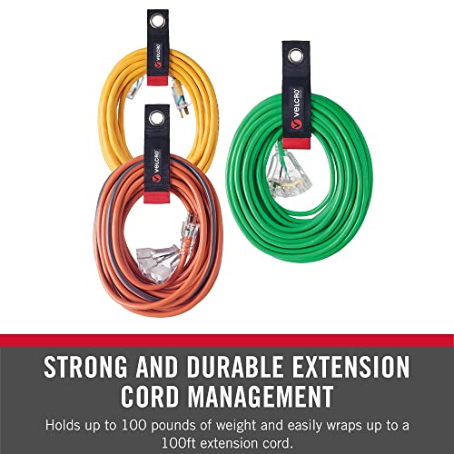 VELCRO Brand Easy Hang Extension Cord Holder Organizer Variety Pack | Holds 60-100lbs, Heavy Duty Straps Fit Easily on Hooks or Nails | Perfect for Garage Organization | 3-pk 10", 14" and 18", Black - size: VARIETY – 3 Pack (10"/14"/18")