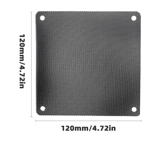 120mm Fan Filter, 10 Pack Black Computer Fan Grill Cover | 0.8mm PVC fine mesh blocks dust & pet hair. High airflow. Washable & reusable. Fits 120mm fans, screw mount. - size: 120x120mm