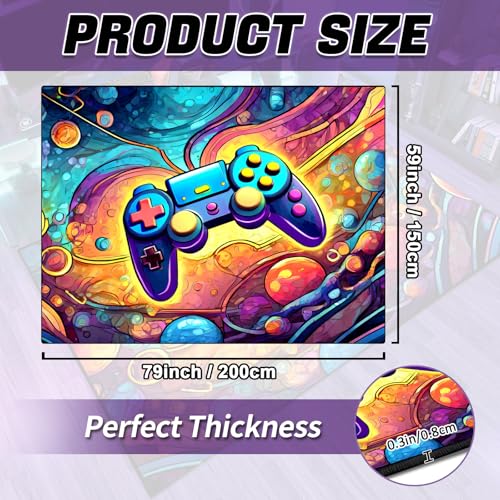 Game Area Rug Teen Boys Carpet, 3D Gaming Rugs Gamepad Controller Mat for Boys Girls Bedroom Playroom, Non-Slip Scrawl Style Gamer Rugs Children Gaming Area Rug (Scrawl Style 1, 79" x 59") - color: Scrawl Style 1, size: 4'11" x 6'7" (Rectangular)