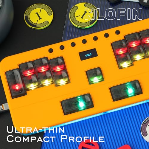 Gaming Keyboard for Music Rhythm Games Customizable Mechanical Keyboard (Yellow) - color: Yellow