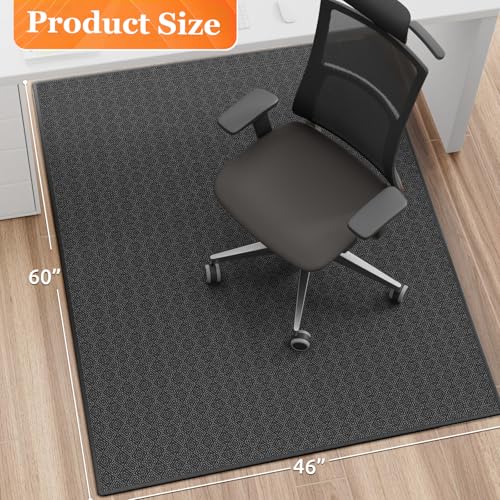 KMAT Office Chair Mat, 46x60in Heavy Duty Hardwood/Tile Floor Protector, Floor Mat Computer Desk Mat for Rolling Chairs, Work, Study, Office, Black - color: Black, size: 46"x60"