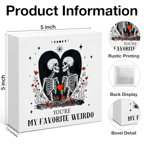 Anniversary Wedding Gifts for Wife Husband Couple, Engagement Gift for Women Men, You're My Favorite Weirdo Wooden Sign Home Shelf Desk Decor, I Love You Gifts for Him Her - color: MY