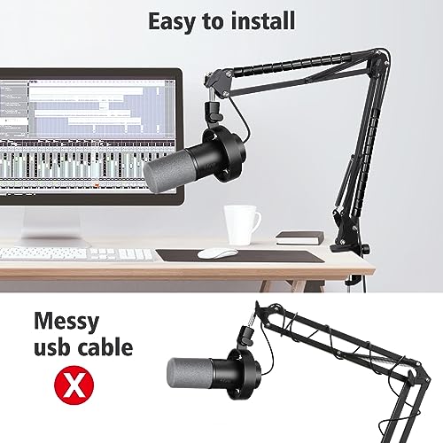 SUNMON Boom Arm for Fifine K688 Mic with 3/8" to 5/8" Adapter and Cable Sleeve - color: Fifine K688 Boom Arm with Cable Sleeve