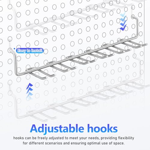 PRETYZOOM 2Pcs Multi-Prong Pegboard Accessories Organizer Kit, Tool Storage Hooks for Workshop Various Tools Home, Garage, Craft Hanger System Organization Wall Attachments