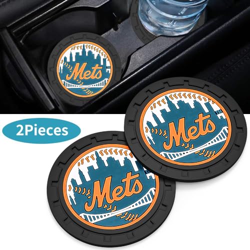 Car Cup Holder Coasters for New York Met Baseball Fans, Met Car Coasters for Cup Holder Insert Silicone Non-Slip - color: 11m12ets