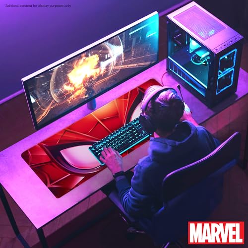 Marvel Spiderman Desk Mat Large Mouse Mat 31.2 x 13.9” Desk Protector Mat PC Laptop Keyboard Gaming & Office Supplies Non Slip - Spiderman Gifts for Men (Red Spiderman)