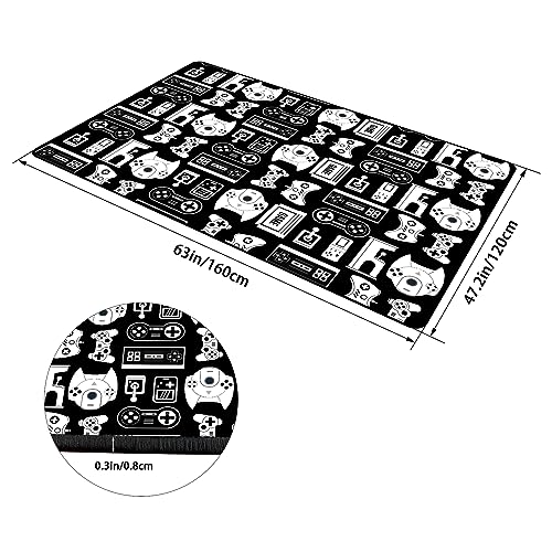 Game Rug Teen Boys Carpet with Game Controller Decoration, 3D Gaming Rugs for Boy’s Bedroom Living Room Playroom, Non-Slip Gamer Carpet Children Gaming Area Rugs (63" x 47") - color: Game 2, size: 3'11" x 5'3" (Rectangular)
