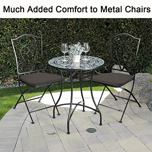 BUYUE 14" Metal Chair Cushion with Magnetic 1 Piece, Luxury PU Leather Waterproof Anti-Slip Seat Pad for Kitchen Cafe Dining Bistro Stackable Chairs (U-Shape, Brown, 1) - color: Brown, style: U-shape-1 Pcs
