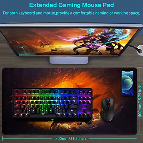Canjoy Gaming Mouse Pad, Large Extended Mouse Pad Big Computer Mousepad for Home Office Gaming Work 31.5x15.7inch - color: Mars Cloud