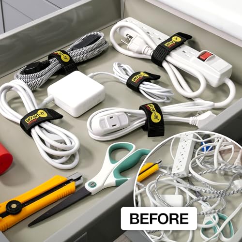 Quick-Straps by Wrap-It Storage - Assorted 20-Pack Black - Hook and Loop Hose and Cable Organizers - color: Black, size: Assorted 20-Pack