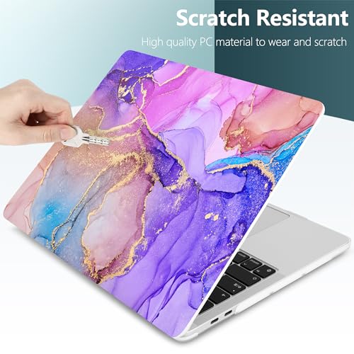 DONGKE Compatible with MacBook Pro 13 inch Case 2024 2023-2020 Release A2338 M2/M1 A2251 A2289 with Retina Display & Touch ID, Plastic Hard Shell & Keyboard Cover & Screen Film - Fluid Art X255 - color: Fluid Art X255