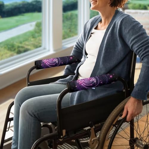 Wheelchair Armrest CoversPink Butterfly PatternWheel Chair Accessories Adults 2 Pack Wheelchair Arm Pads for Office Transport Chair Pressure Relief - color: Pink Butterfly Pattern