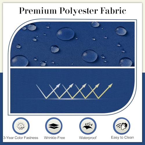 Cozyide Outdoor Chair Cushions, Waterproof Patio Seat Cushions with Adjustable Straps, Square Corner Patio Chair Cushions for Garden, Royal Blue, 18.5x16x3 Inch (Pack of 4) - color: Royal Blue, size: 18.5x16x3 Inch (Pack of 4)