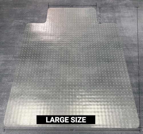 45" x 53" Office Chair Mat for Carpeted Floors – Large, Slip-Resistant, Heavy-Duty Desk Protector with Extended Lip – Easy Glide Rolling Desk Chair Mat for Work, Gaming, Home - size: 45" x 53"