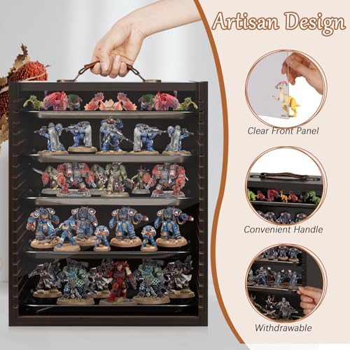 Miniature Display Case Display Cases for Collectibles Miniatures Storage Case Display Shelves Shelf for Collectibles for Mini Action Figures Valuable Collectibles or Crystal Stone (Black) - color: Black