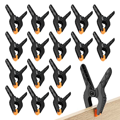 16 Pack Small Spring Clamps, 3.5 Inch Heavy Duty Clamps Plastic Clips | Backdrop Clips for Balloon Arch Backdrop, Craft, Woodworking, Photography, Durable Nylon Plastic Firmly Performance