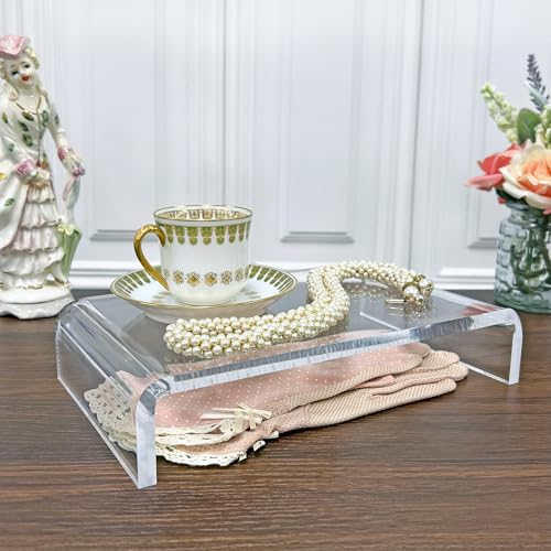 Plymor Clear Acrylic Rectangular Display Riser, 2" H x 10" W x 6" D (3/8" thick) - size: 2" x 10" x 6"
