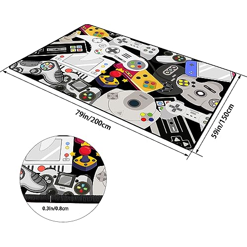 Game Rug Teen Boys Carpet with Game Controller Decoration, Video Gaming Rugs for Boy’s Bedroom Living Room Playroom, Non-Slip Gamer Carpet Children Gaming Area Rugs (79" x 59") - color: Game 3, size: 4'11" x 6'7" (Rectangular)