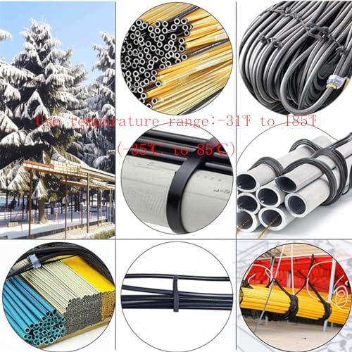 36 Inch Extra Long Zip Ties Heavy Duty For Outdoor Use,175 Pounds Tensile Strength,UV Resistant,12 Pieces,Black - color: Black