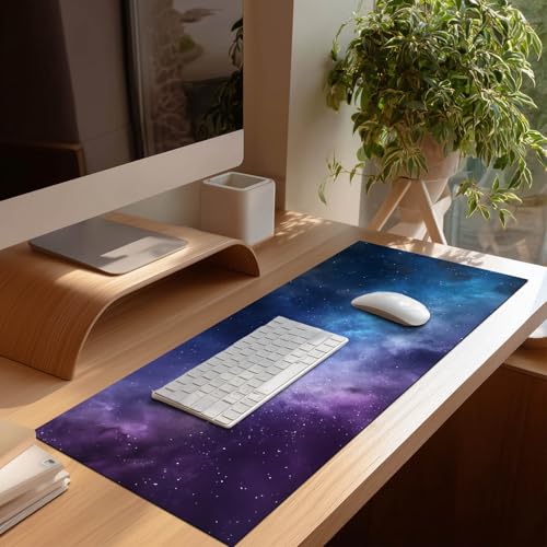 HOMETITUTE XL Mouse Pad Gaming Mousepad Nebula Space Art 31.5x11.8 Inch Non-Slip Keyboard Desktop Protector Mat Diatomite Large Mouse Pad for Home and Office Desk Accessories - color: Galaxy Nebula Space Art