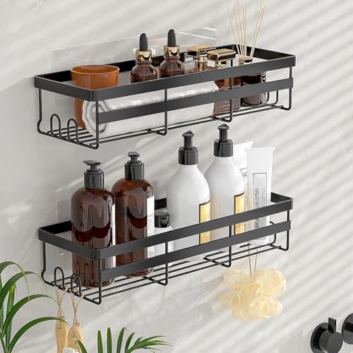 WOWBOX Shower Caddies 2 Pack - Adhesive Hanging Shower Shelf - Bathroom & Kitchen Organizers and Storage, No Drilling Stainless Shower Shelves for Home Decor Storage (Large) - size: X-Large