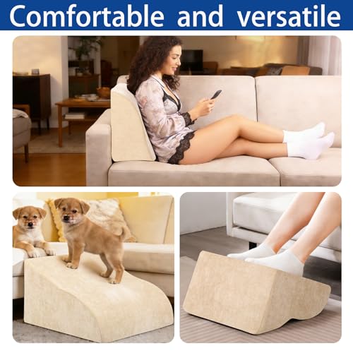 Foot Rest for Under Desk at Work, Ergonomic Under Desk Footrest with Washable Cover for Office, Home & Gaming Leg Elevation Pillow Beige - color: E-beige
