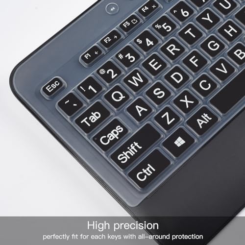 Keyboard Cover Skin for Logitech MK540 MK545 Keyboard Skin for Logitech MK545 MK540 Wireless Keyboard Cover Protector Skin, Logitech MK545 MK540 Accessories, Black-Large Print - color: Black, size: MK545 MK540