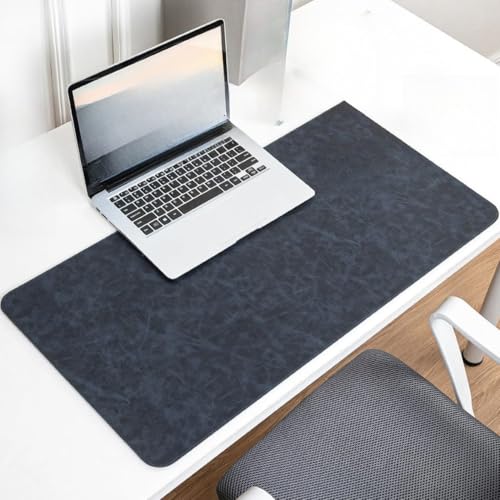 23.6"×13.8" Green Non-Slip PU Leather Desk Mat, Waterproof Extended Mouse Pad for Office
