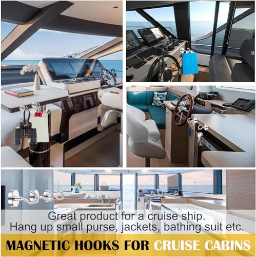 DIYMAG Magnetic Hooks,170lbs Heavy Duty Magnets with Hook Silver 12 Pack | Rare Earth N52 2026 Cruise Cabin Ship Essentials for Fridge Hanging Classroom Beach Vacation Kitchen Grills Home Must Have - color: Silver, size: 1.41in