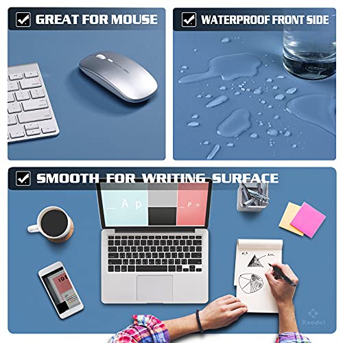 K KNODEL Non-Slip Desk Mat, Desk Pad, Desk Blotter, Desktop Mat for Desk, Small Desk Protector, Office Computer and Laptop Mat for Desk (23.6"x13.8", Blue) - color: Blue, size: 23.6"x13.8"