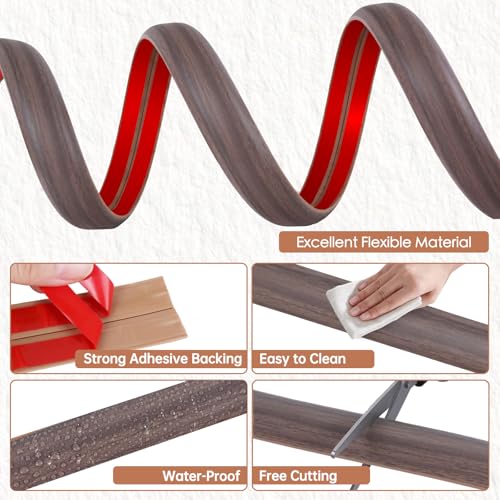 Floor Cord Cover for Wires on Floor Self Adhesive Cord Hider Floor Cable Management Wire Covers for Cords Protector Prevent Cable Trips Cord Cavity W 0.32" x H 0.32", Grayish Brown Wood, 3.3Ft - color: Grayish Brown Wood, size: 0.78 In x 3.3 Ft