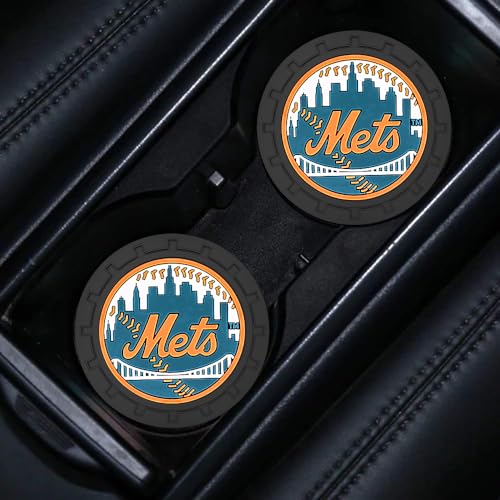 Car Cup Holder Coasters for New York Met Baseball Fans, Met Car Coasters for Cup Holder Insert Silicone Non-Slip - color: 11m12ets