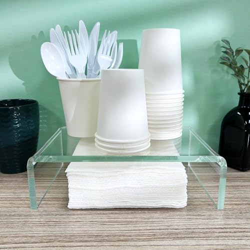 Plymor Clear Acrylic Rectangular Display Riser, 3" H x 10" W x 6" D (3/8" thick) - size: 3" x 10" x 6"