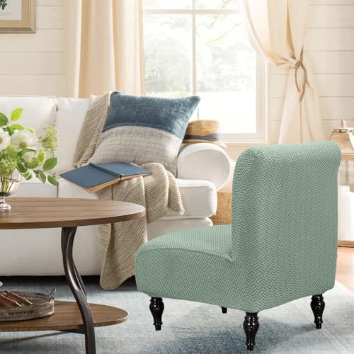 FUANGUI Armless Accent Chair Cover Slipcover, Stretch Spandex Chair Covers for Living Room Removable Washable for Armless Chair Furniture Protector - color: A11, size: 2pcs