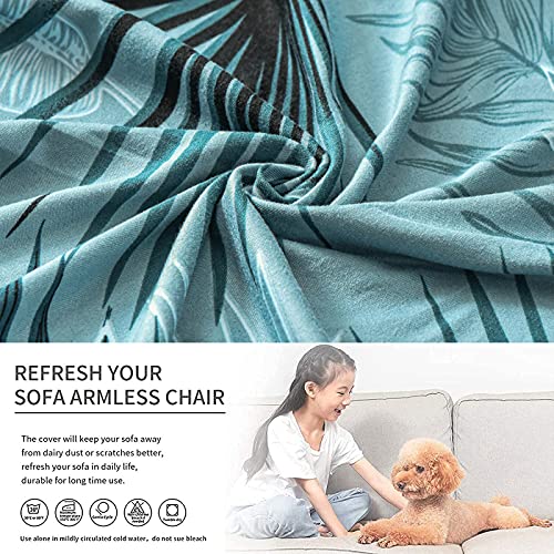 Eco-Ancheng Armless Chair Slipcover Removable Armless Accent Chairs Covers Washable Armless Slipper Chair Slipcover Printed Armless Chair Furniture Protector Covers for Living Dining Room Hotel - color: A20