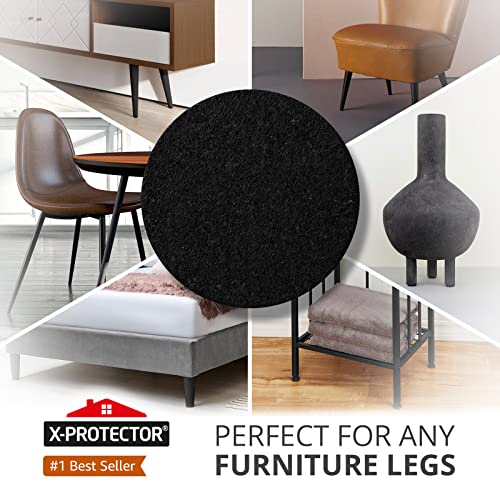 Felt Furniture Pads X-PROTECTOR 8 PCS - Premium 6” x 4 3/8” Heavy Duty Black Felt Sheets! Cut Large Furniture Pads to The Size You Need - The Best Felt Floor Protectors for Any Hard Floor! - color: Black, size: 6” x 4 3/8”